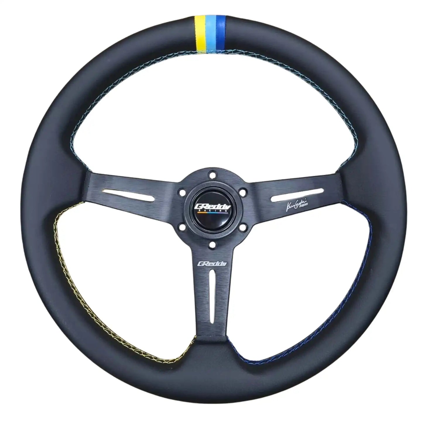 14 inch Greddy Steering Wheel Black Leather - Universal Fitting