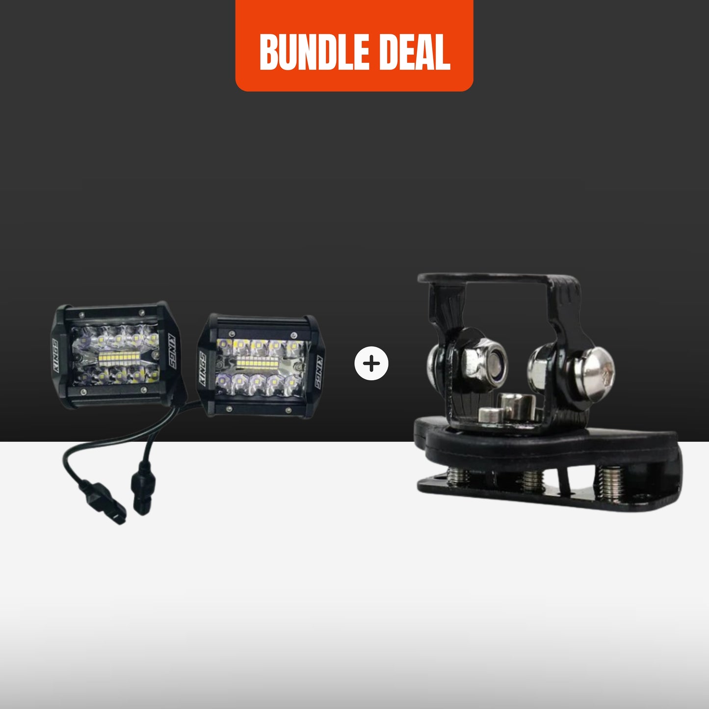 Adventure Kings 4 inch LED Light Bar Pair + Mounting Bracket Clamp Kit
