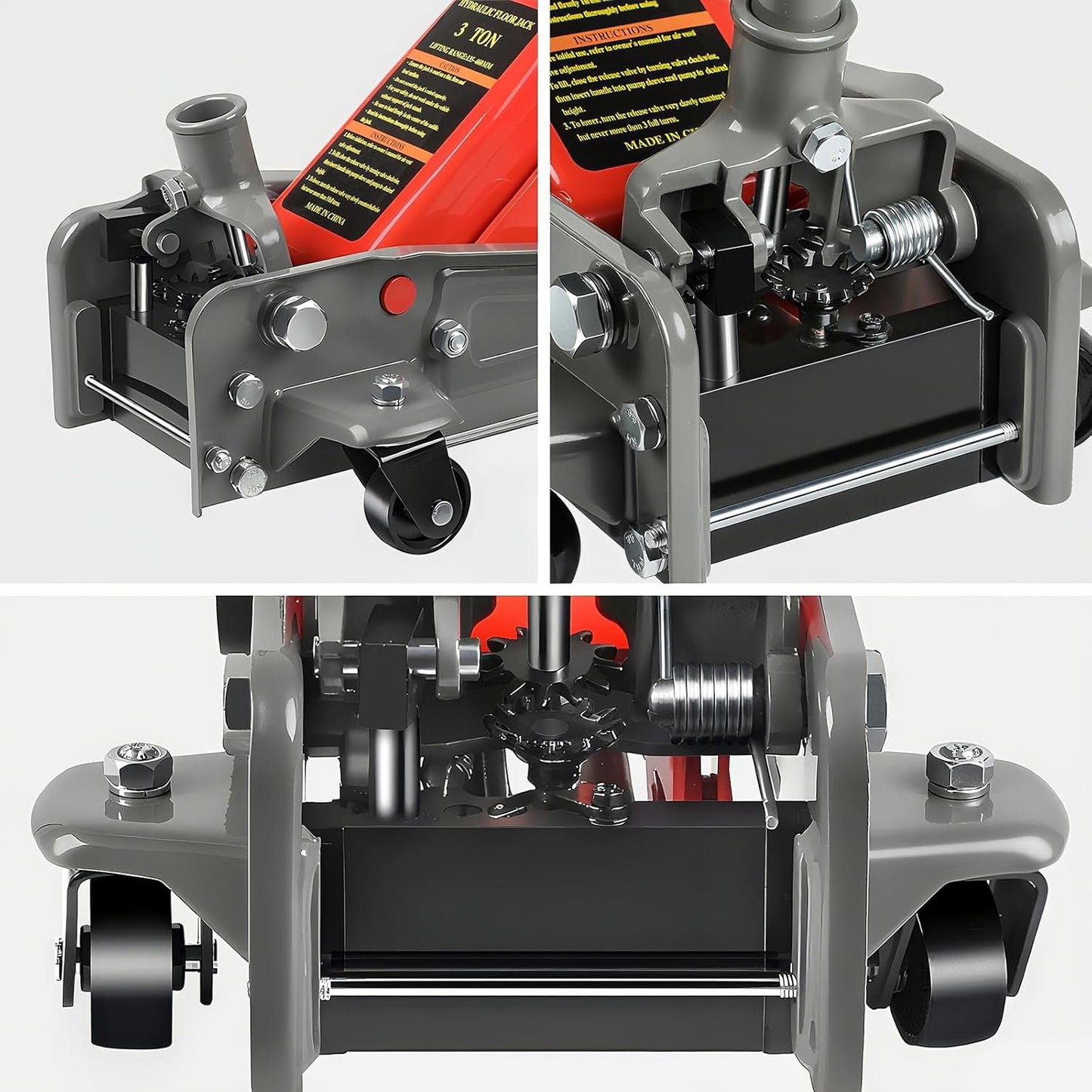 3 Ton Hydraulic Floor Jack with Wheels – Heavy Duty 6600 lbs Lift