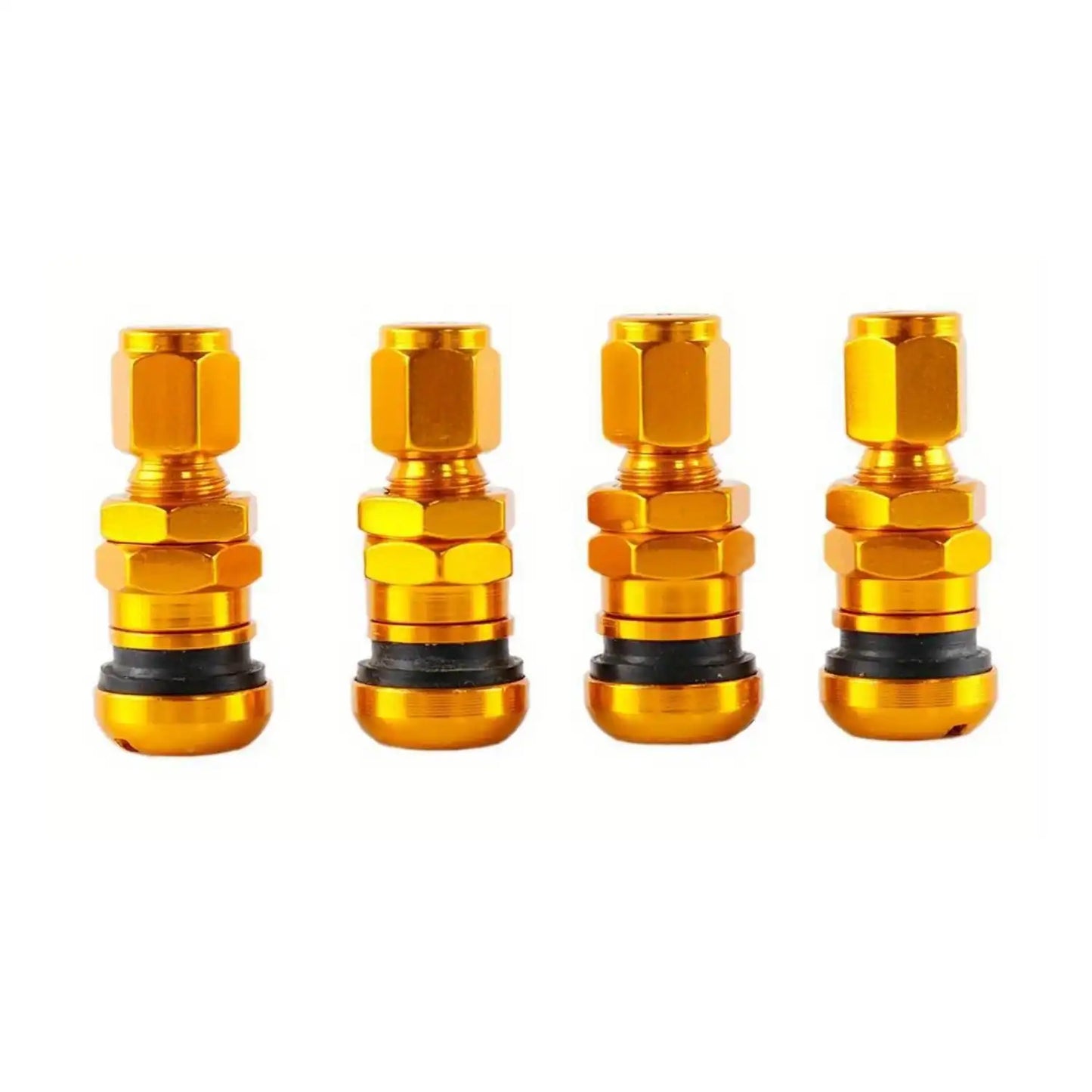 4Pcs Car Truck Motorcycle Valve Short Stems Metal Bolt Tire Valve Stem Kit with Dust Cap
