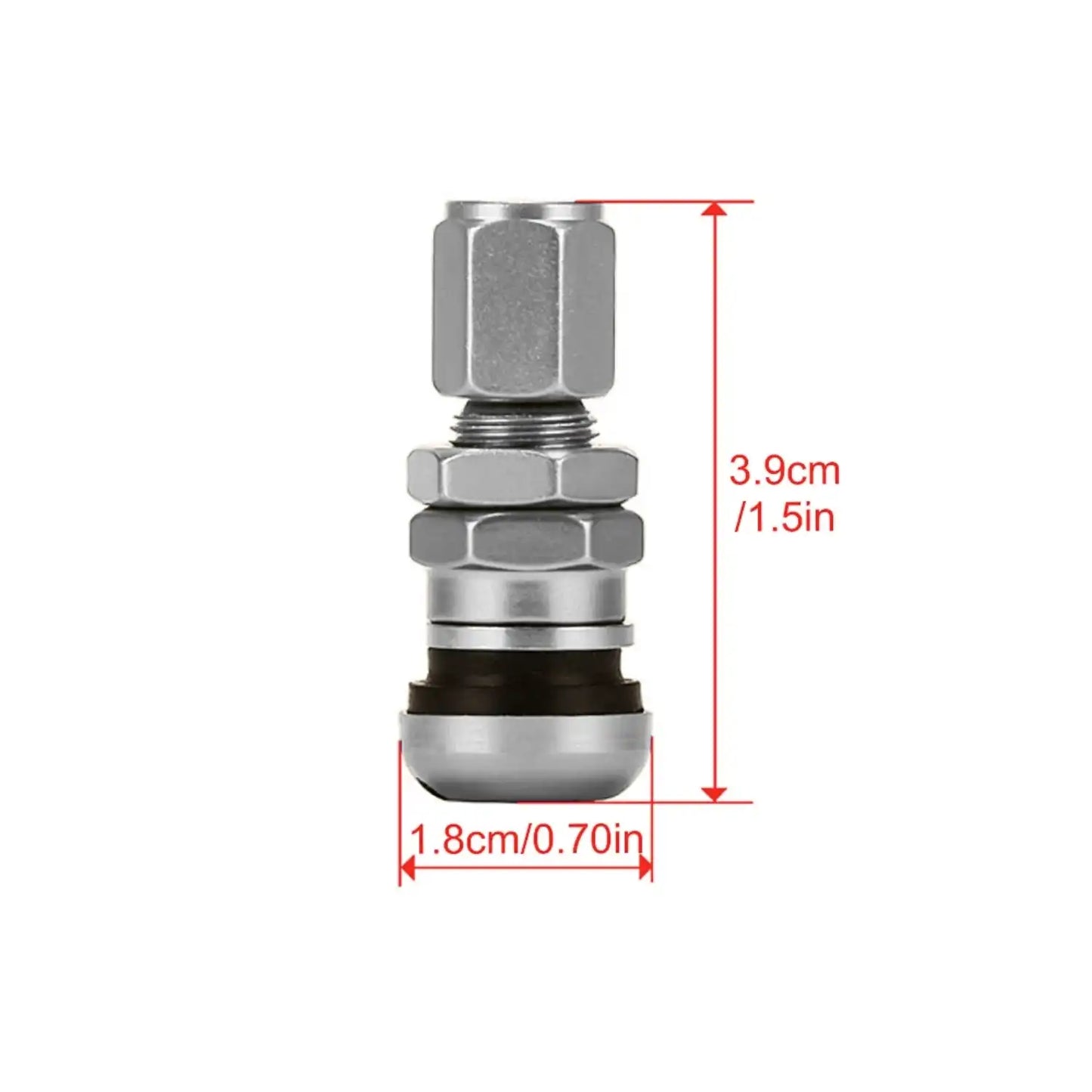 4Pcs Car Truck Motorcycle Valve Short Stems Metal Bolt Tire Valve Stem Kit with Dust Cap