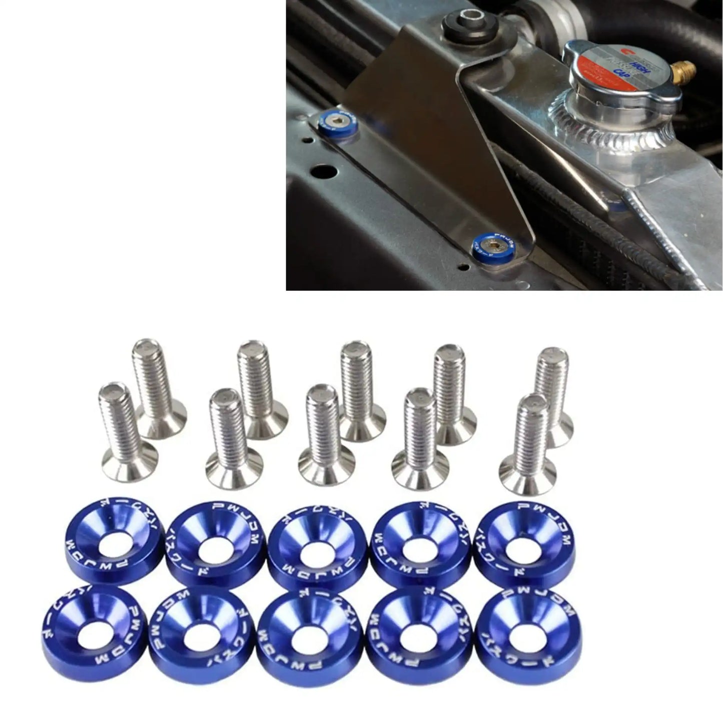 6MM Aluminum Fender Bumper Washer Bolts 10PCS