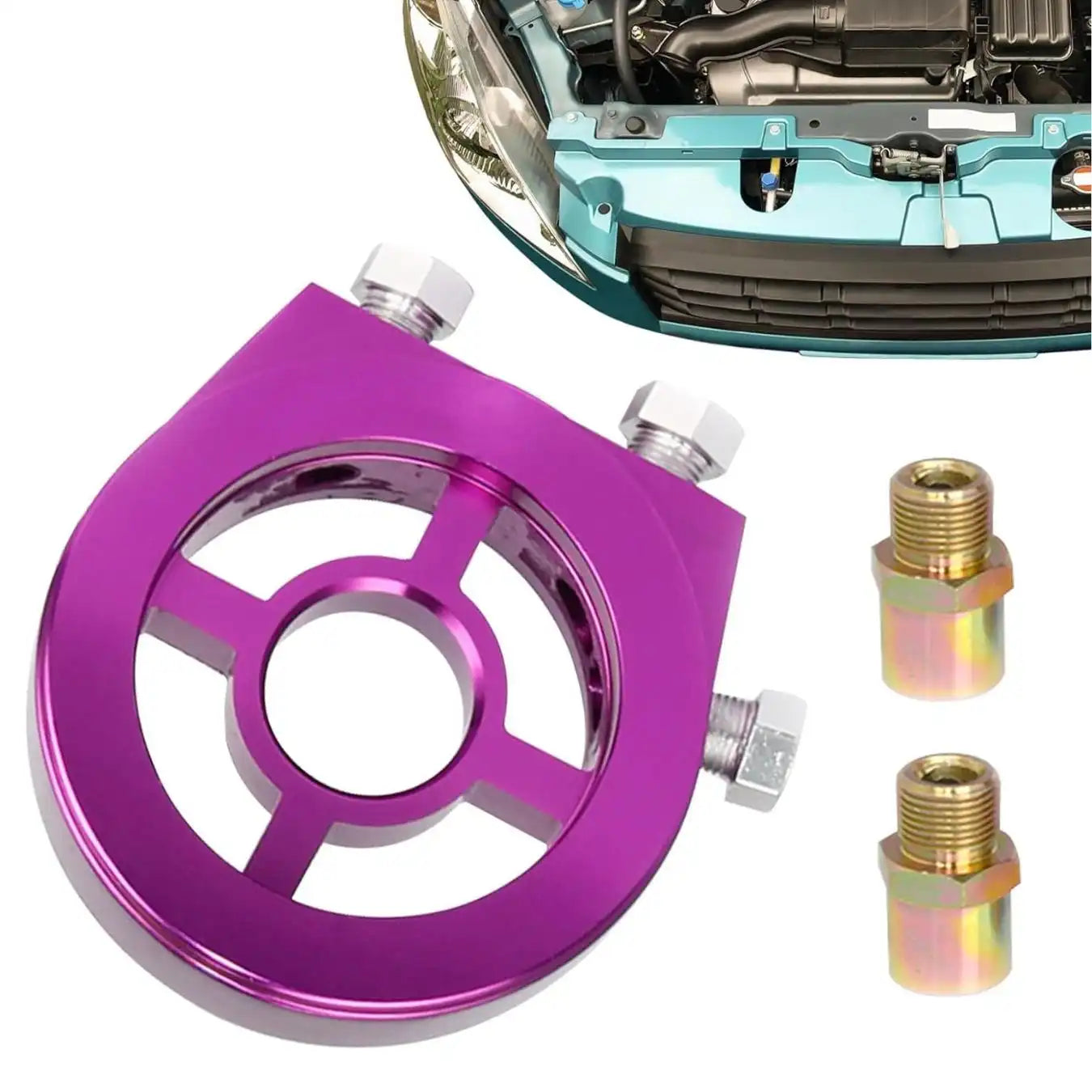 Aluminum Oil Filter Cooler Sandwich Plate For Oil Temp Oil Pressure Gauge Sensor