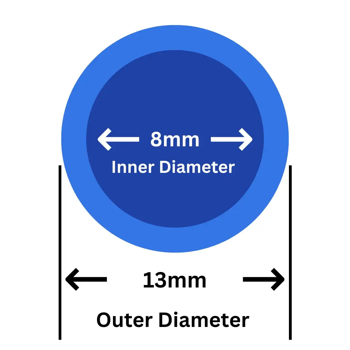 Blue High Temp Silicone Vacuum Hose - Sold per meter