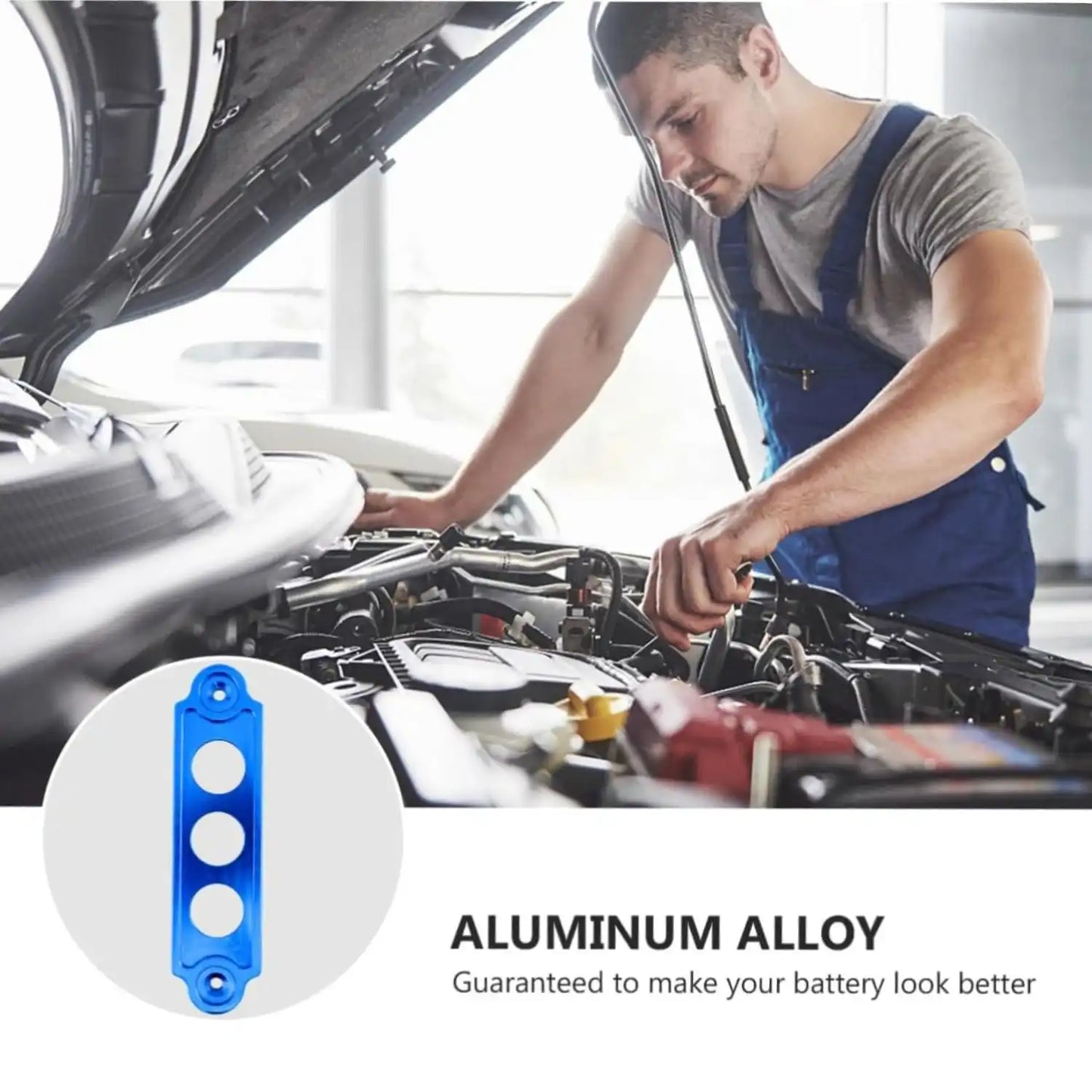 Car Battery Tie Down Bracket Holder Blue