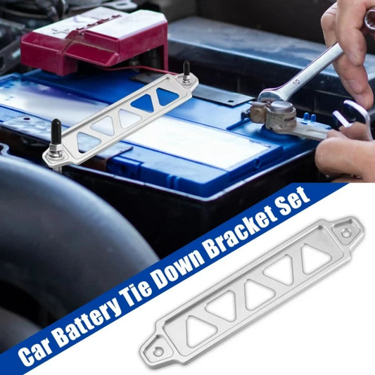 Car Battery Tie Down Bracket Holder Silver Color