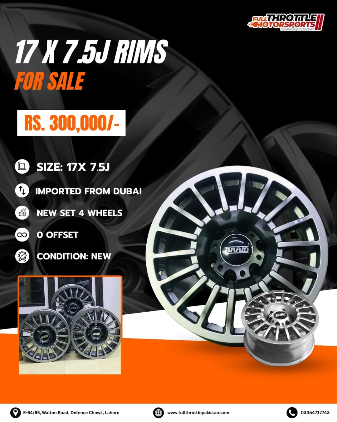 Imported Rims 17x 7.5j (New Condition)