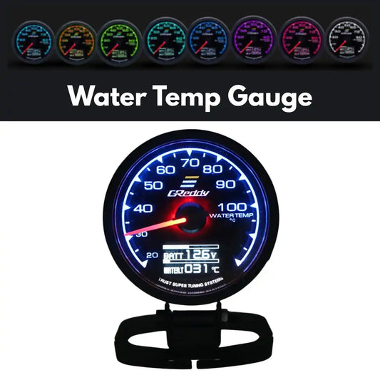 Greddy Water Temp Gauge - Multi LCD Digital Display Racing Meter 7 Colors