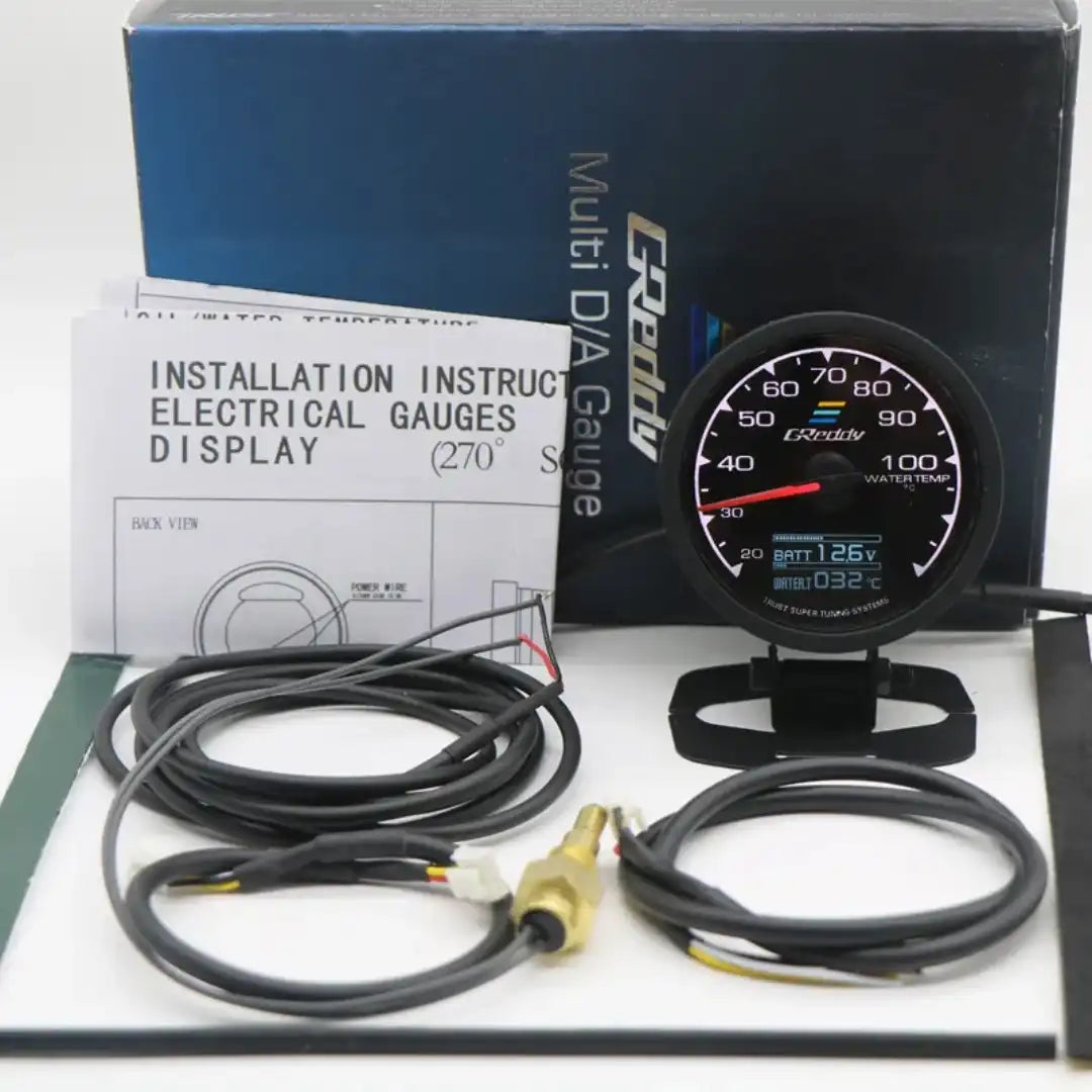 Greddy Water Temp Gauge - Multi LCD Digital Display Racing Meter 7 Colors