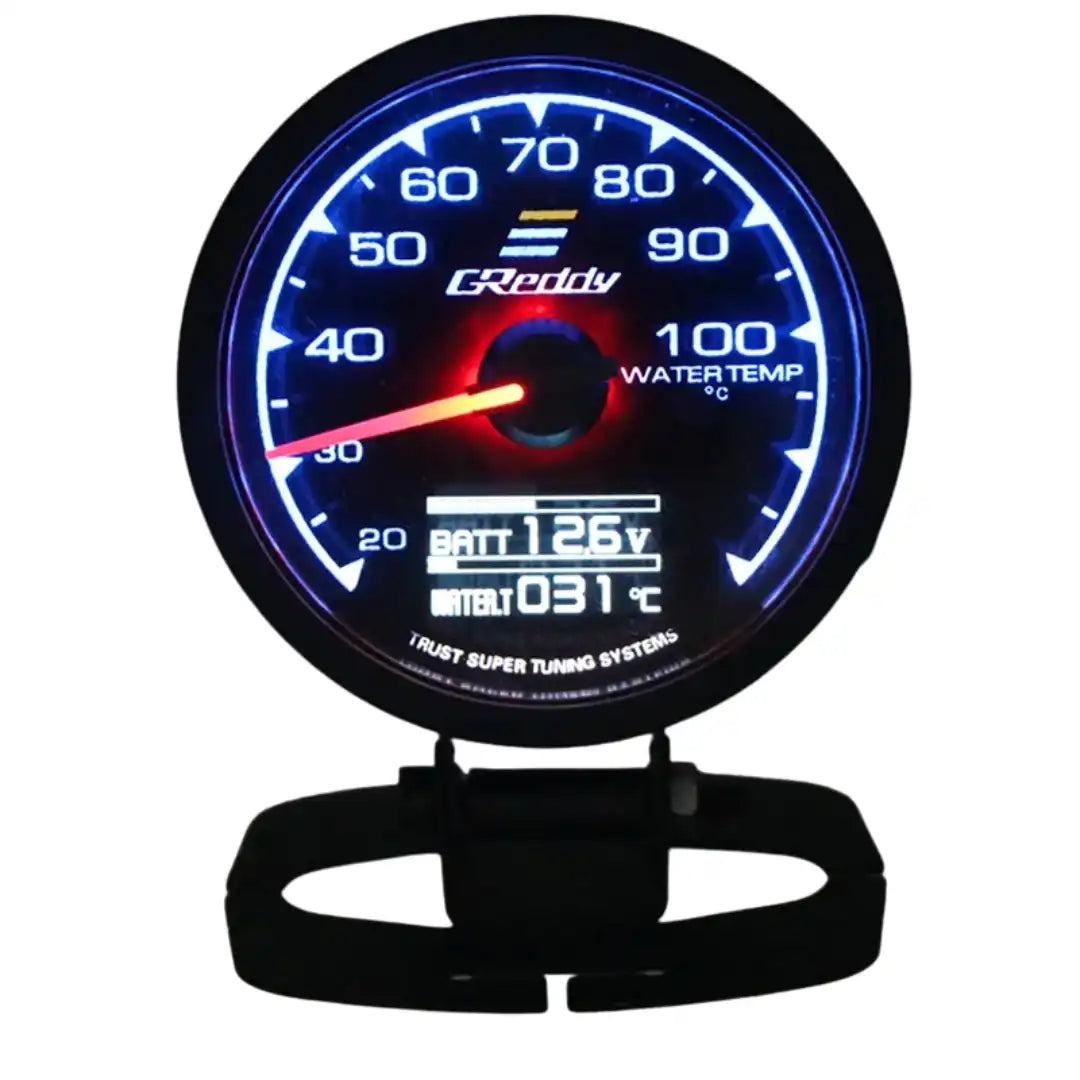 Greddy Water Temp Gauge - Multi LCD Digital Display Racing Meter 7 Colors