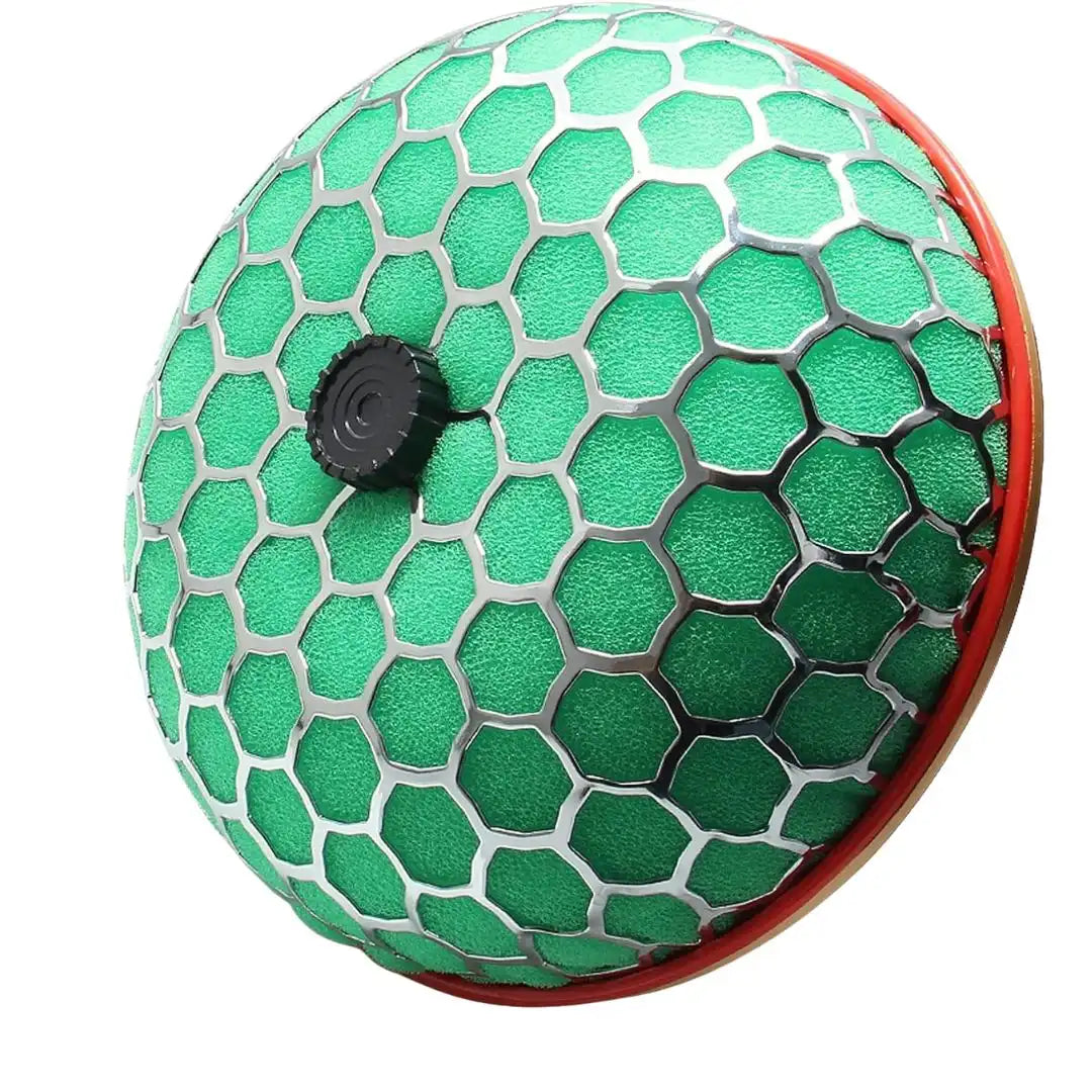 High Flow Air Intake Mushroom Filter – 3.15" Washable Honeycomb Style (Green)