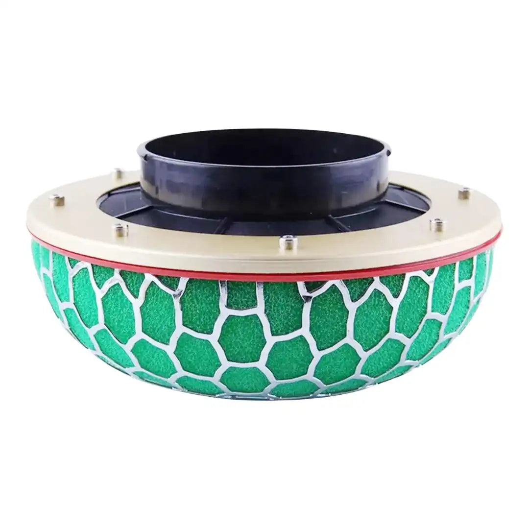 High Flow Air Intake Mushroom Filter – 3.15" Washable Honeycomb Style (Green)