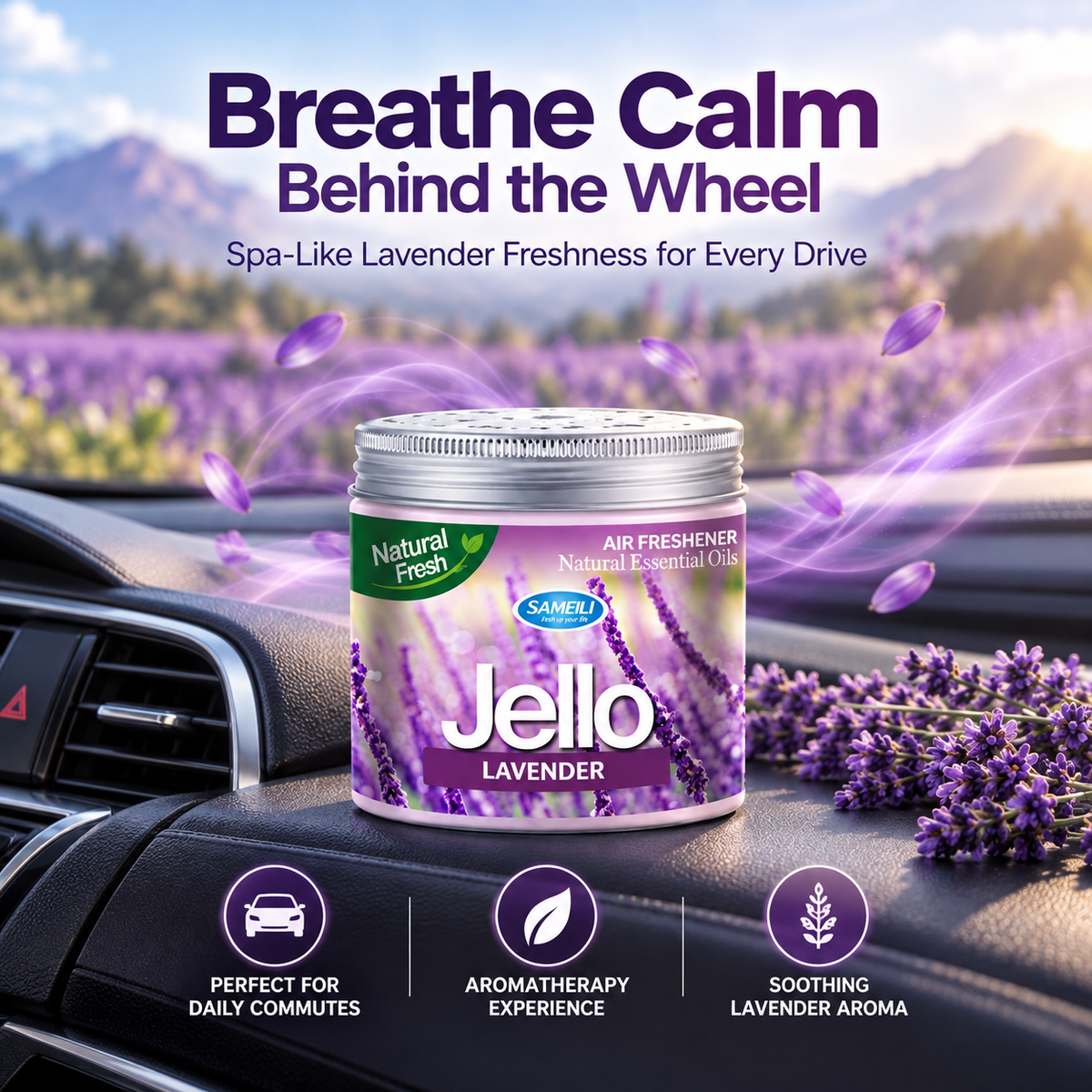 Jello Lavender Scent Air Freshener Gel for Car