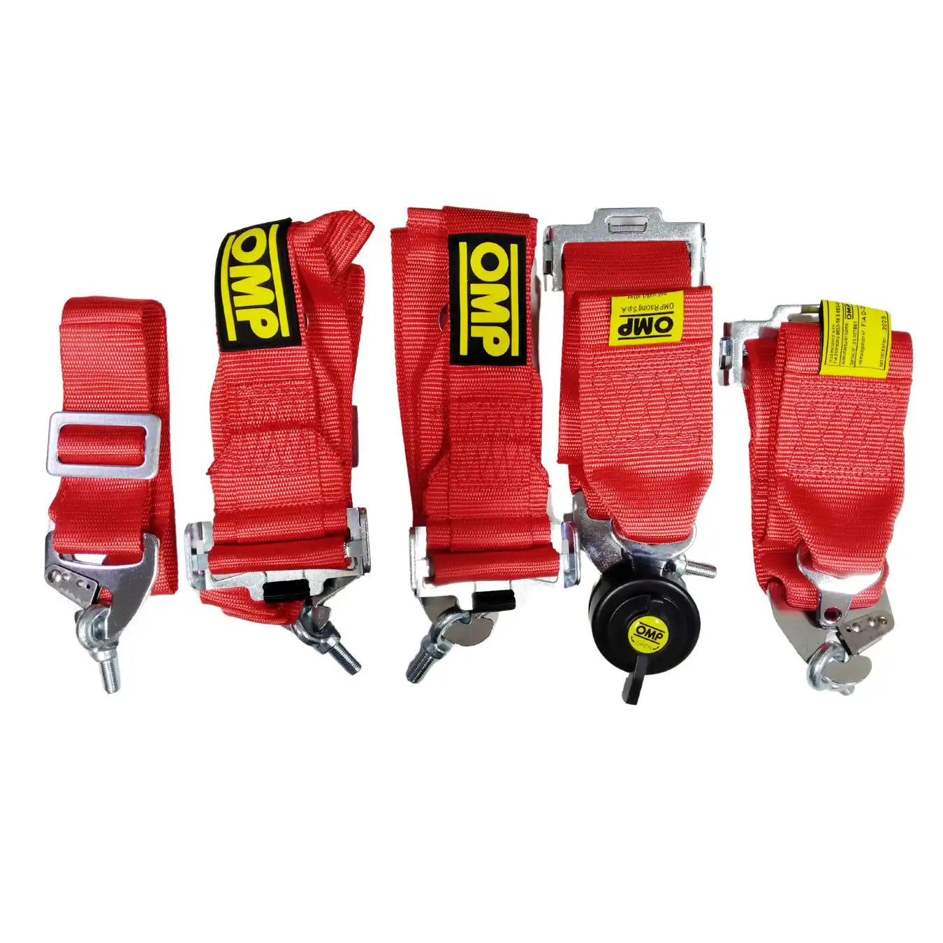 OMP 5 Point Racing Harness - Red Seat Belt (pair)