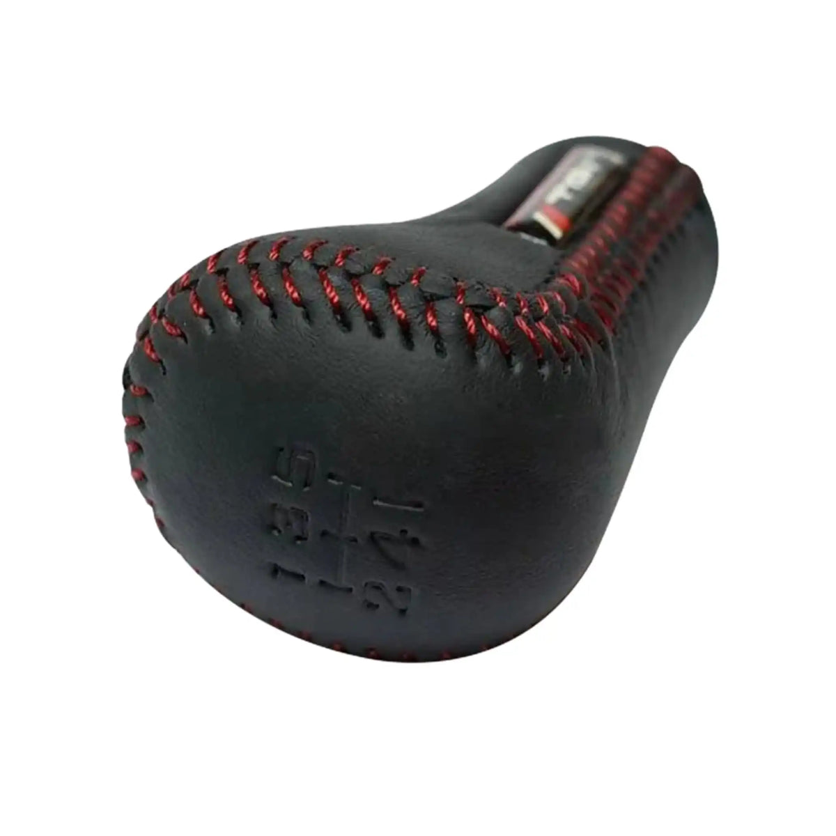 TRD Car Gear Knob Cover for Manual Transmission – Black Leather with Red Stitching (5-Speed)