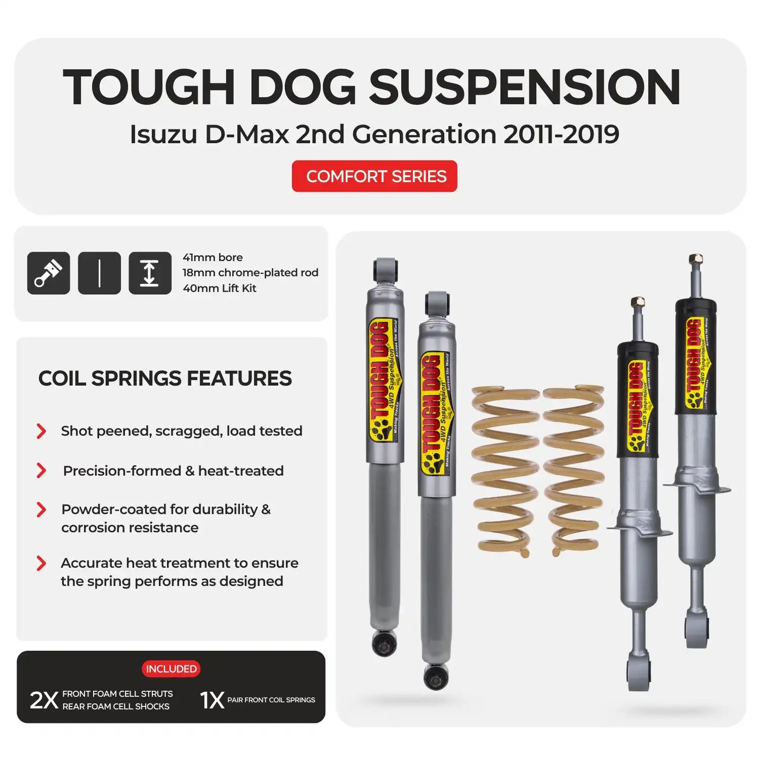 Tough Dog Suspension - Isuzu D-Max 2nd Generation 2011-2019