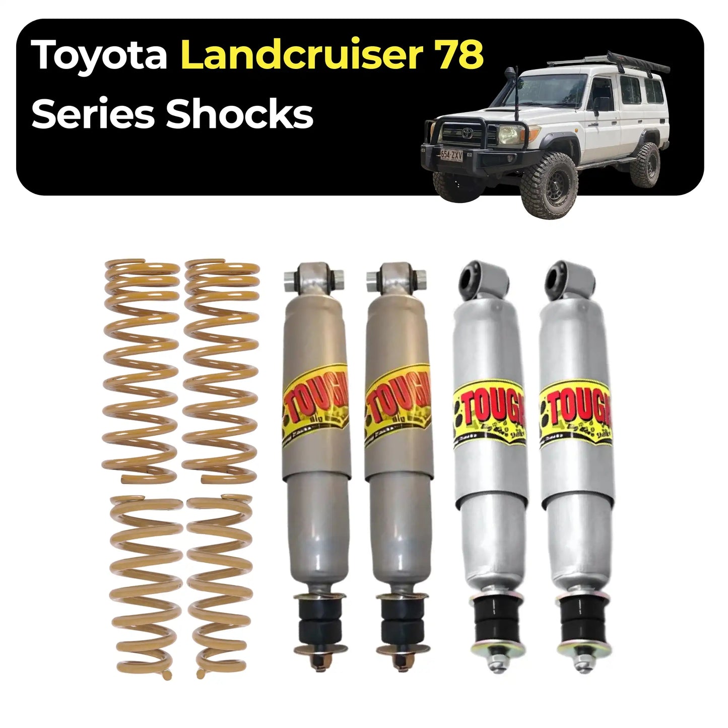 Tough Dog Suspension - Toyota Landcruiser 78 Series Coil Springs (international) / STEEL BULLBAR
