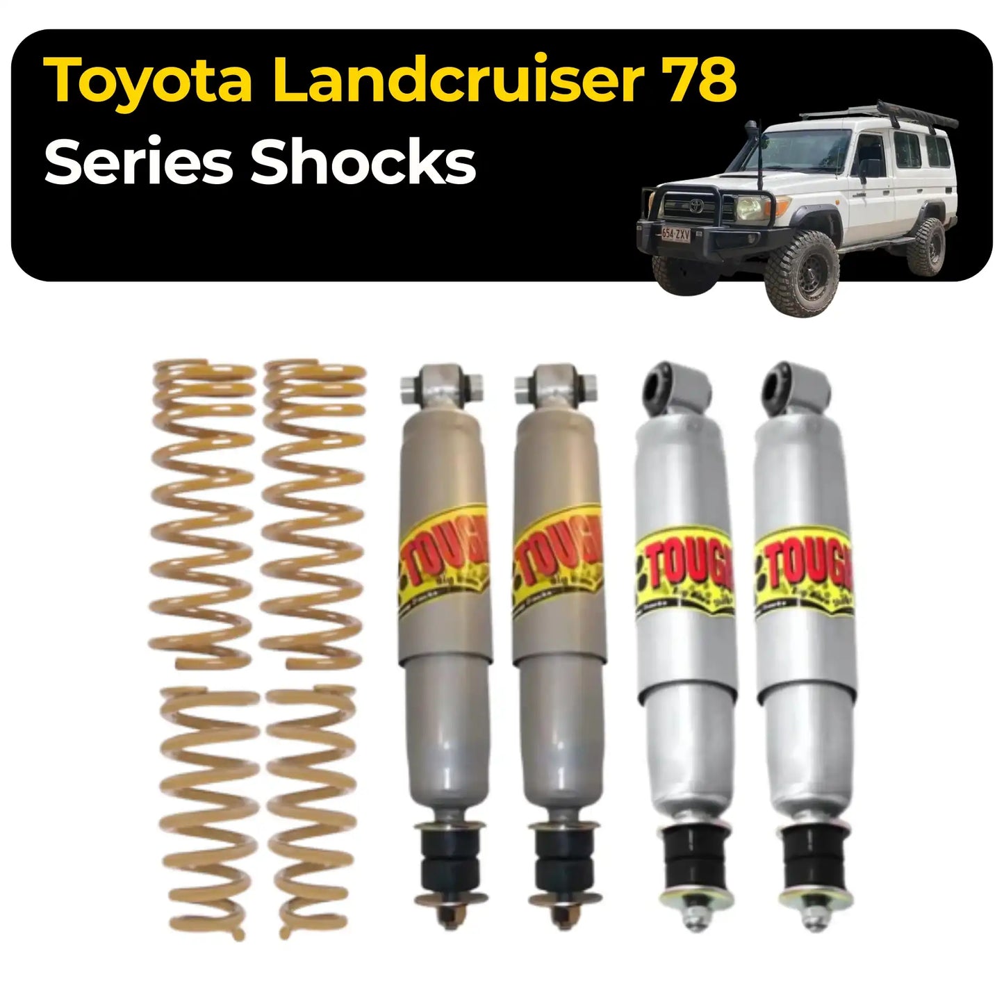 Tough Dog Suspension - Toyota LC 78 Series w Coil Springs (international) / STEEL BULLBAR