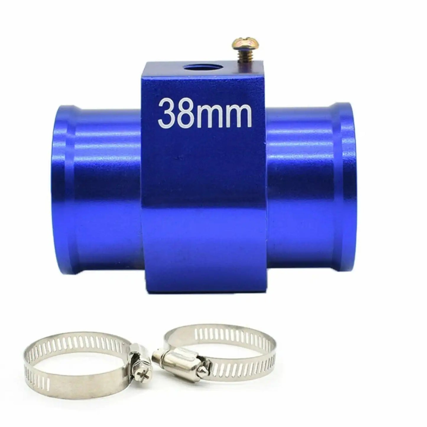 Universal 38mm Water Temp Temperature Radiator Hose Joint Pipe Adapter Blue