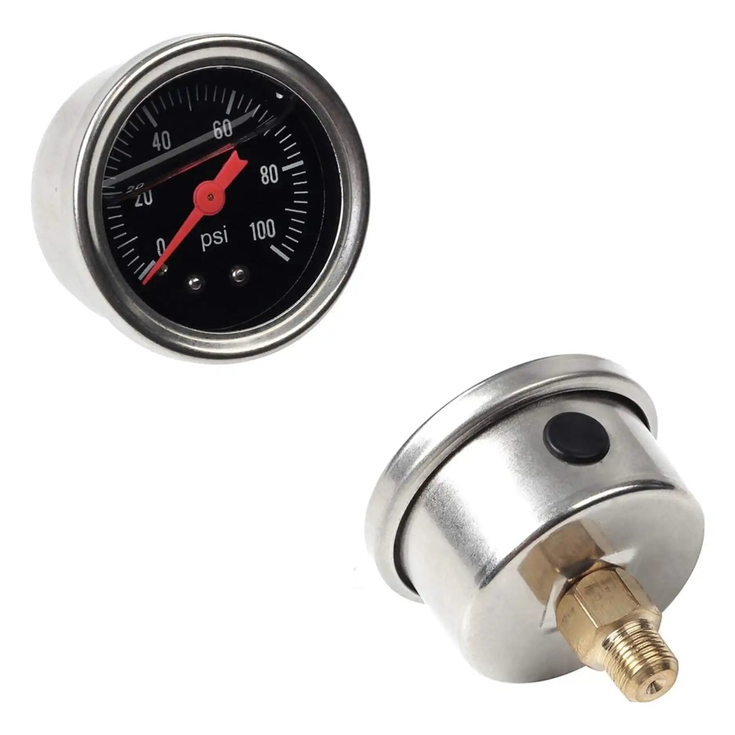 Universal Adjustable EFI Aluminum Fuel Pressure Regulator Kit w/ 0-160 psi Gauge AN6-6AN Fuel Line Hose Fittings Black & Red