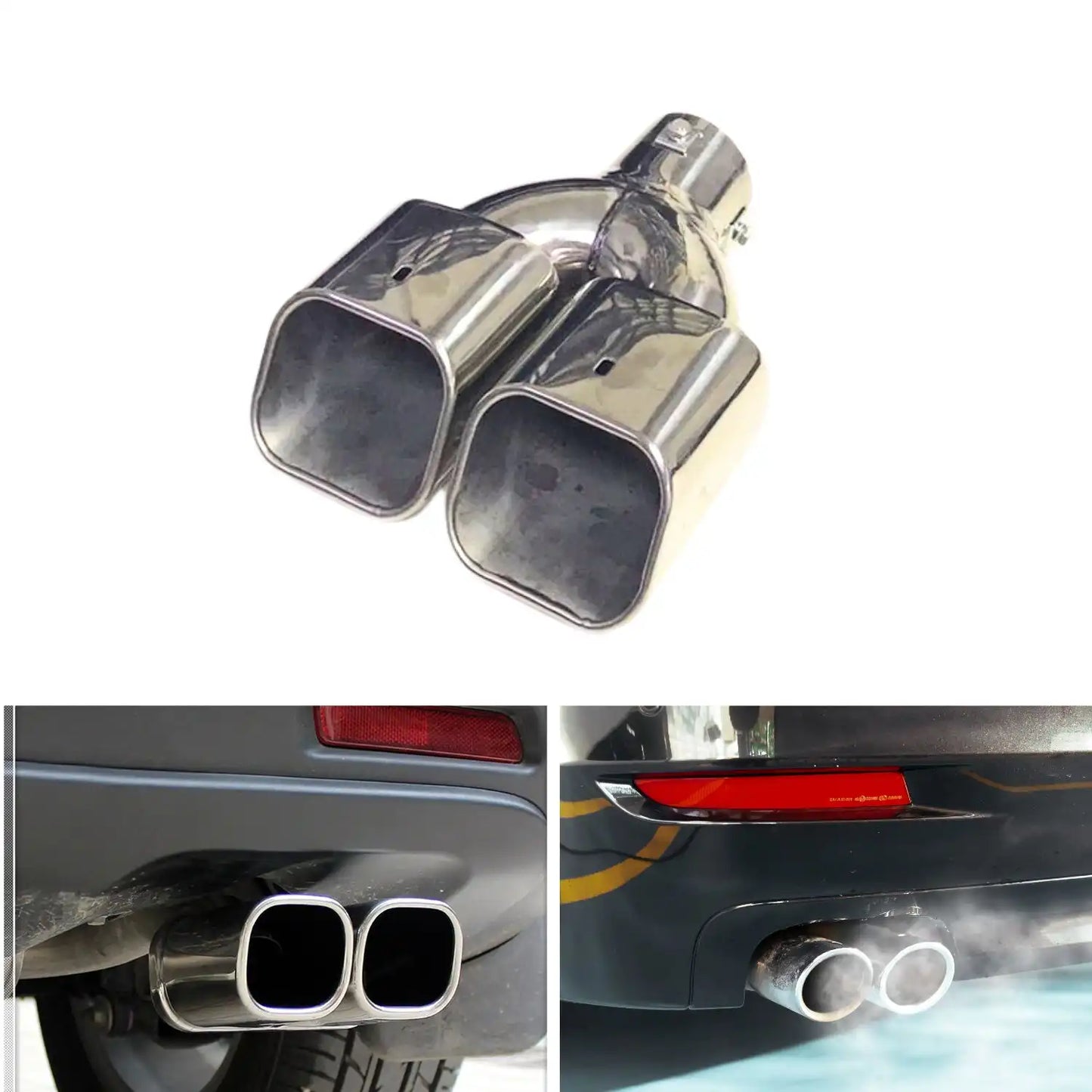 Universal Car Exhaust Muffler Tip - Silver