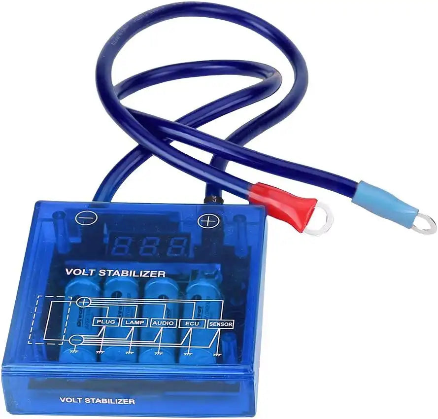 Universal Car Fuel Saver Voltage Stabilizer Regulator Kit with 3 Earth Ground Cables for Car Truck
