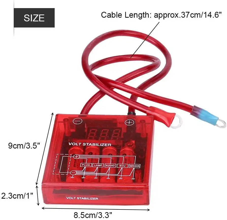 Universal Car Fuel Saver Voltage Stabilizer Regulator Kit with 3 Earth Ground Cables for Car