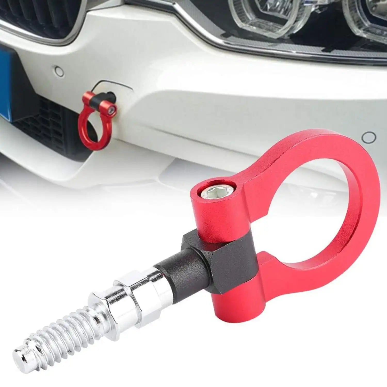 Universal Front Rear Bumper Car Tow Hook Red