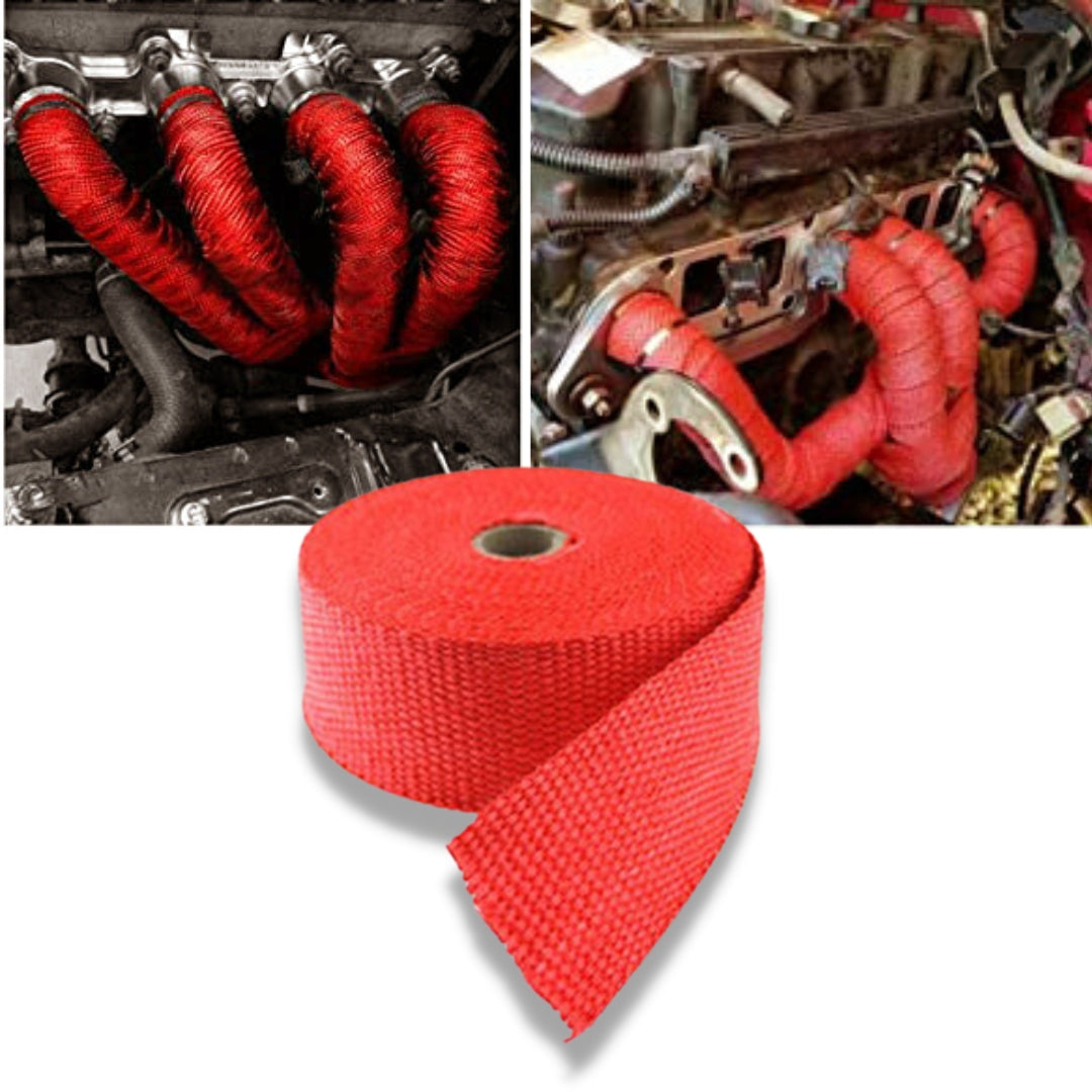 2in X 9M Exhaust Pipe Heat Wrap for Heat protection Red Full Throttle