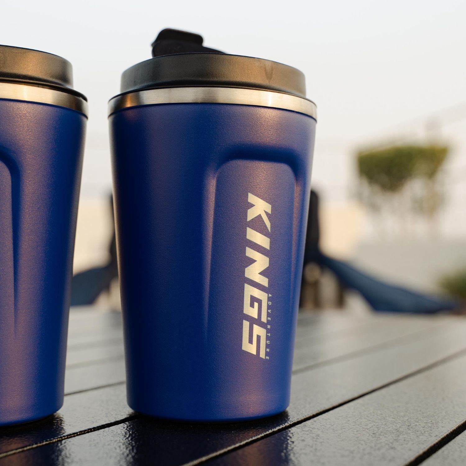 Adventure Kings Blue Coffee Cup | 380ml Vacuum Travel Mug For Hot & Cold Drinks Full Throttle Pakistan