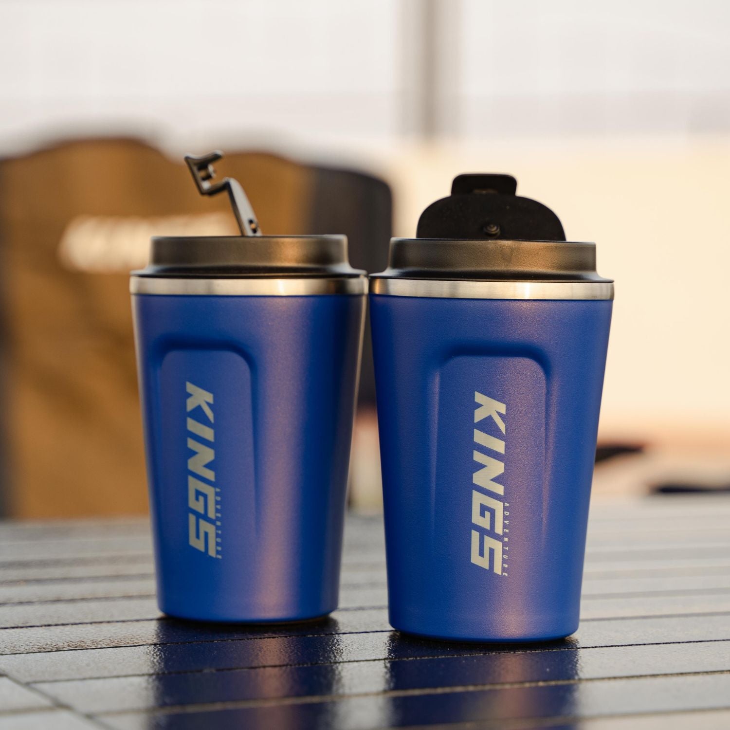 Adventure Kings Blue Coffee Cup | 380ml Vacuum Travel Mug For Hot & Cold Drinks Full Throttle Pakistan
