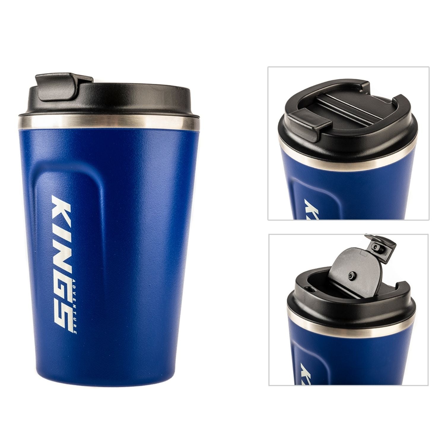 Adventure Kings Blue Coffee Cup | 380ml Vacuum Travel Mug For Hot & Cold Drinks Full Throttle Pakistan