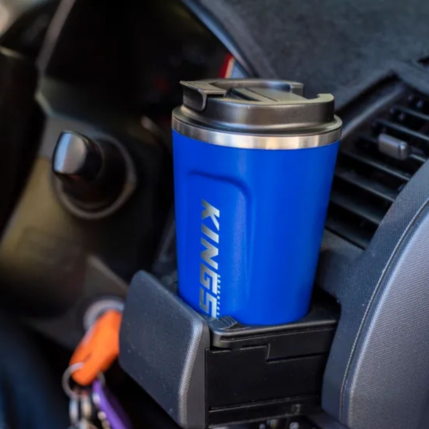 Adventure Kings Blue Coffee Cup | 380ml Vacuum Travel Mug For Hot & Cold Drinks Full Throttle Pakistan