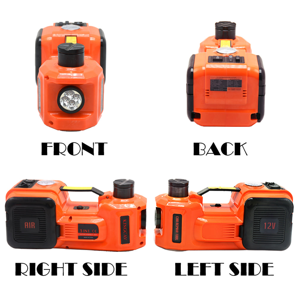 Car Jack Electric Hydraulic Floor Jack 5T 45cm Tire Lifting Tire Inflator Pump Flashlight Safe Hammer Change a Tire for SUV Full Throttle Pakistan