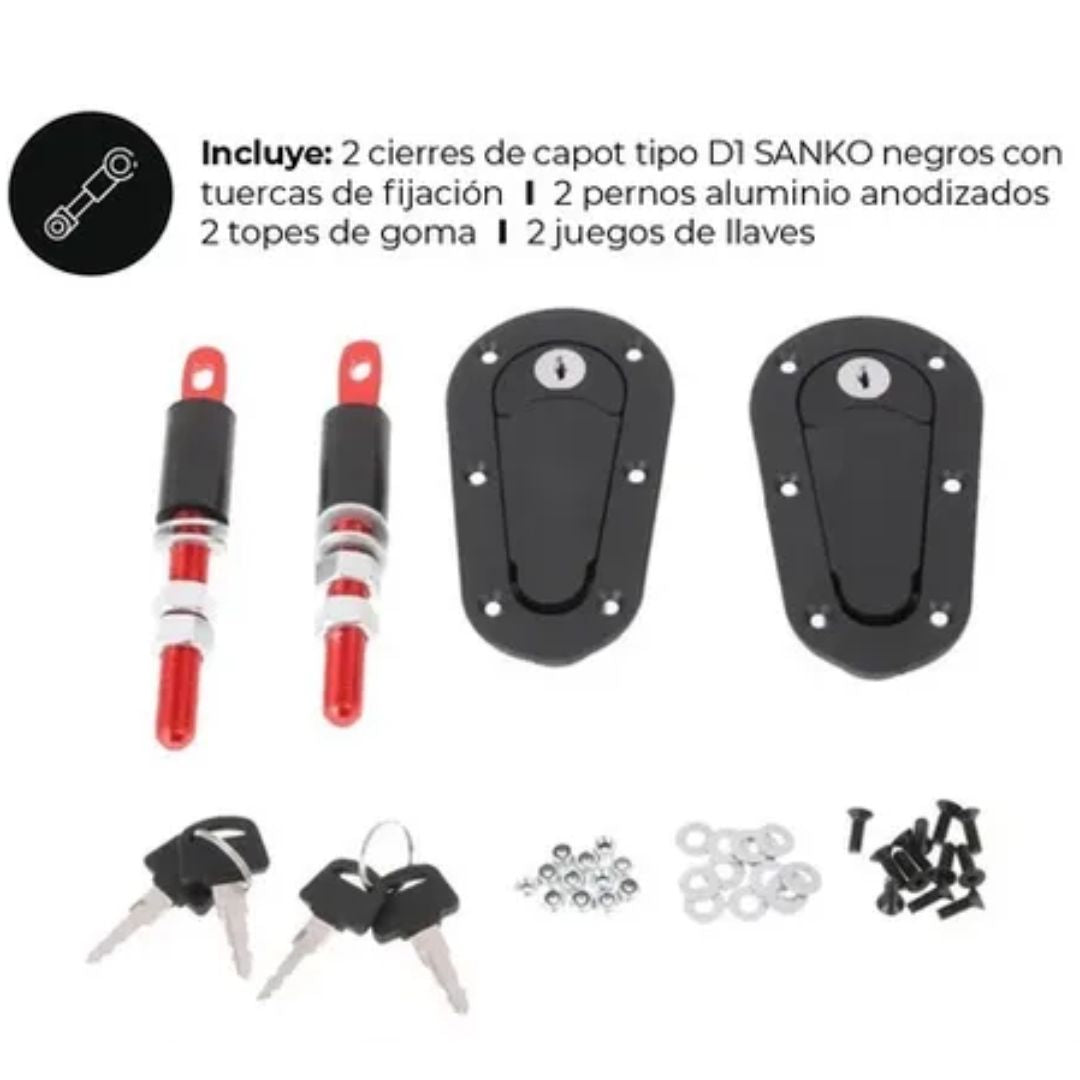D1 Generation Sanko Aerocatch Bonnet Pins Plus Flush Kit Hood Pin Plastic with Lock Full Throttle Pakistan