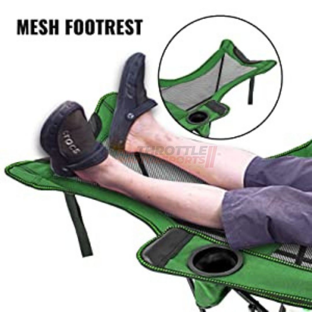 Outdoor Portable Camping Chair | Mesh Folding Reclining Camping Chair with Detachable Footrest Full Throttle Pakistan