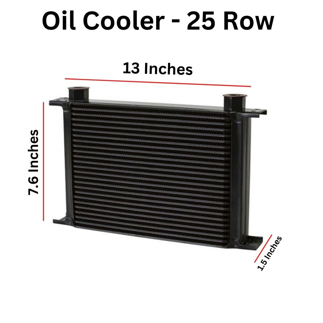Universal Performance Aluminium Oil Cooler - 25 Row Black Color Full Throttle Pakistan