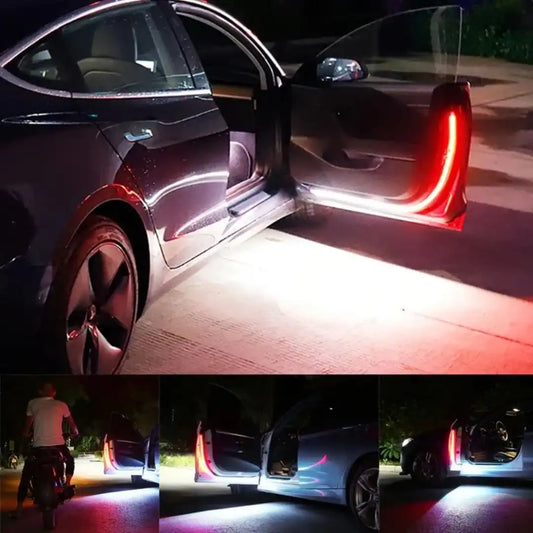 1.2 meter Universal Car LED Door Edge Light Strip – Red + White Decorative Lamp (DC12V)
