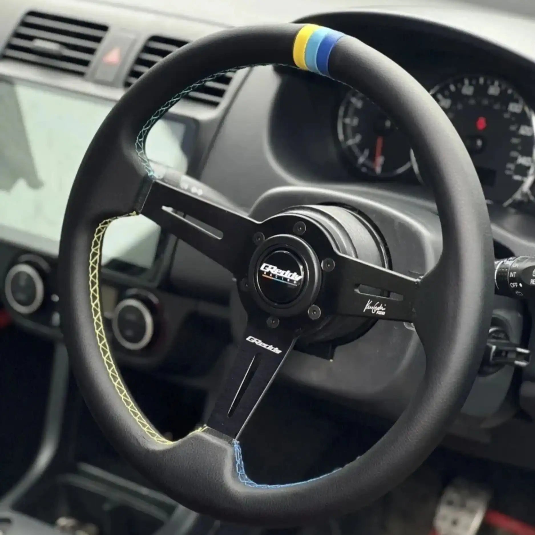 G Reddy Wheel 14 inch Greddy Steering Wheel Black Leather - Universal Fitting – Full ...