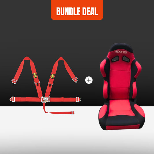 Sparco Car Racing Seat + 5 Point Racing Harness