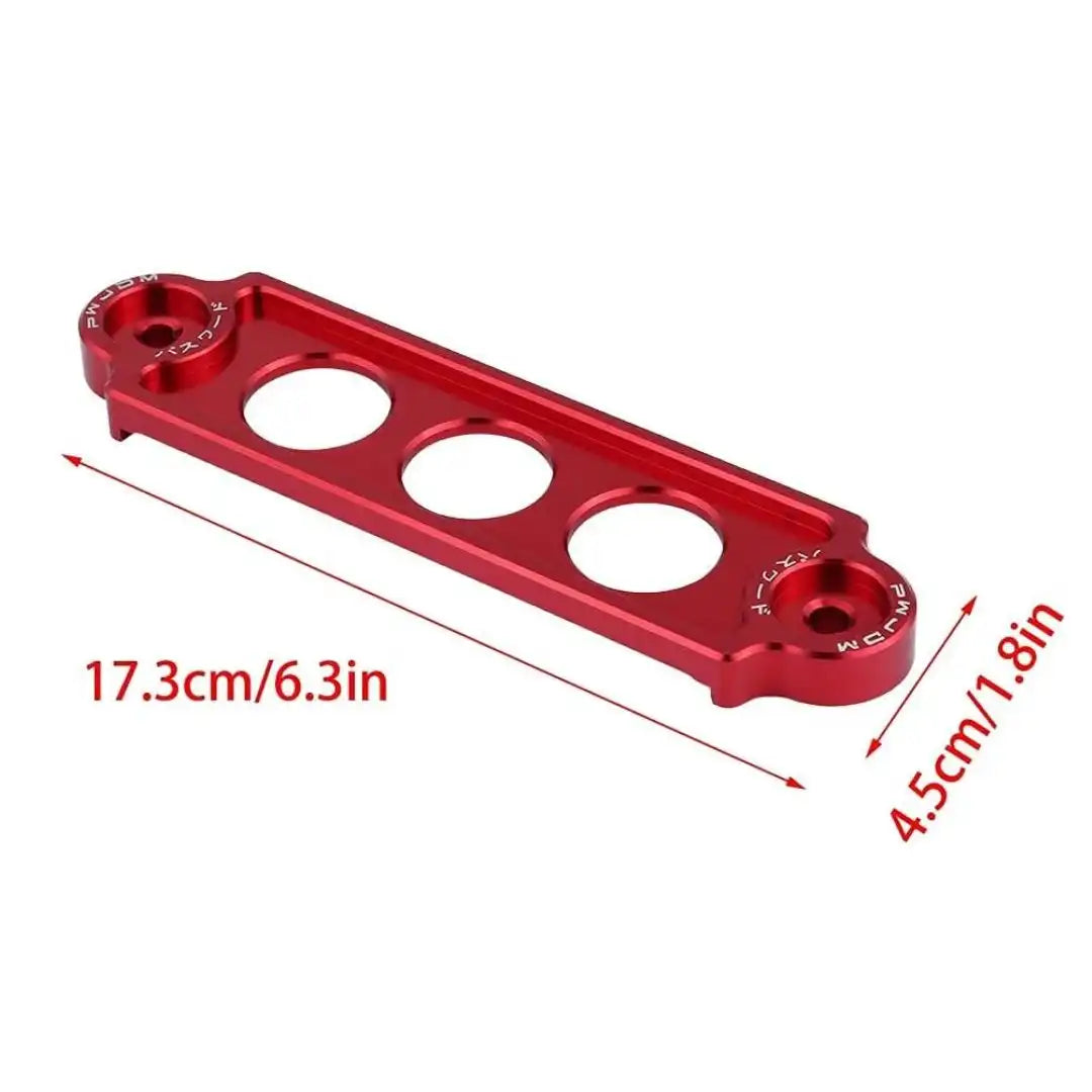 Large Car Battery Tie Down Bracket – Red | Aluminum Alloy Racing Battery Hold Lock | For Civic / CRX 1988–2000