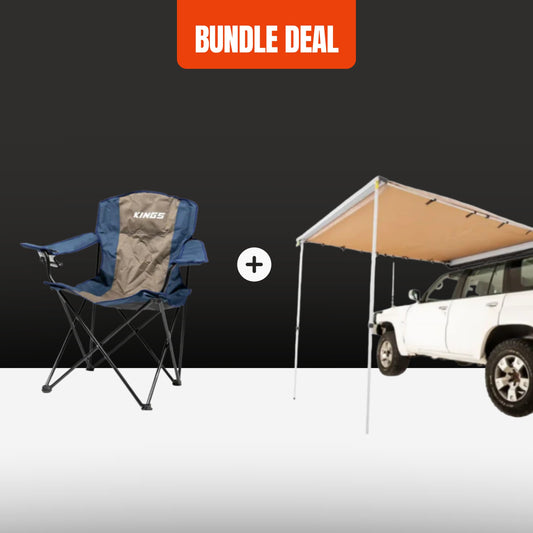Adventure Kings 2x3m Waterproof Side Awning + Essential Camping Chair