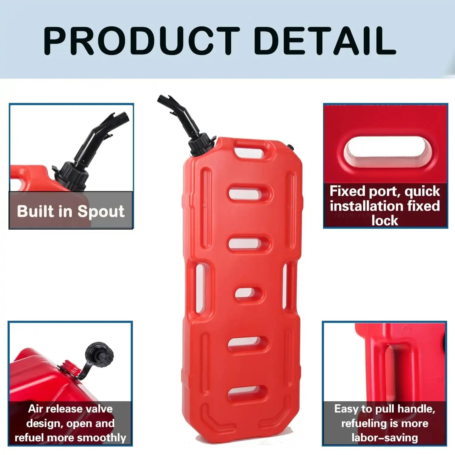 20L Plastic Slim Fuel Tank for Cars Red Color 