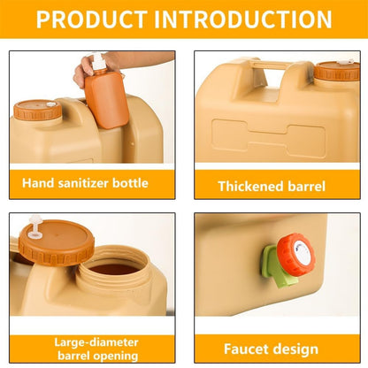 20L Portable Plastic Water Jerry Can With Liquid Soap Lotion Bottle