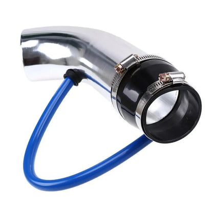 3 inch Universal Car Cold Air Intake Filter Aluminum Induction Hose Pipe Kit - Silver