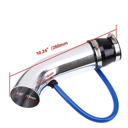 3 inch Universal Car Cold Air Intake Filter Aluminum Induction Hose Pipe Kit - Silver