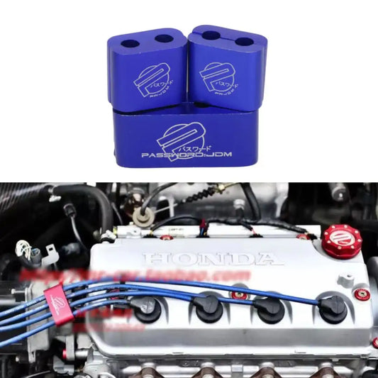 3pcs Blue Spark Plug Wire Separator Clamp – CNC Billet Aluminum Ignition Cable Clip