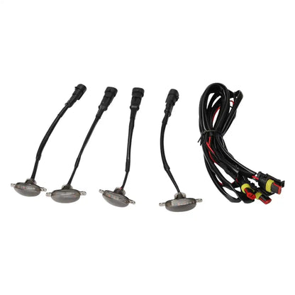 4PCS Amber Day Time Running Front Grill Lamps with Wiring Harness