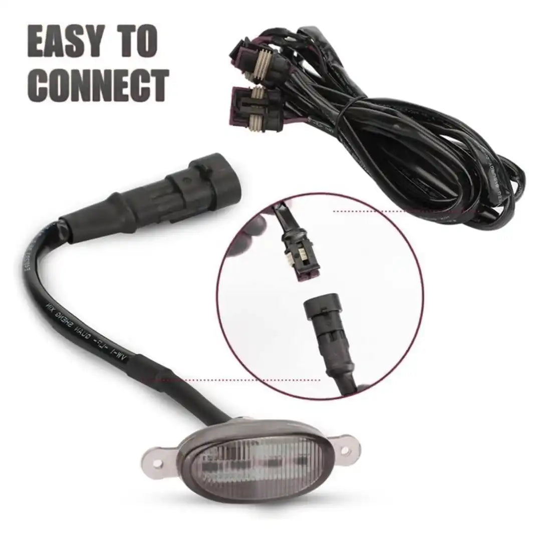 4PCS Amber Day Time Running Front Grill Lamps with Wiring Harness