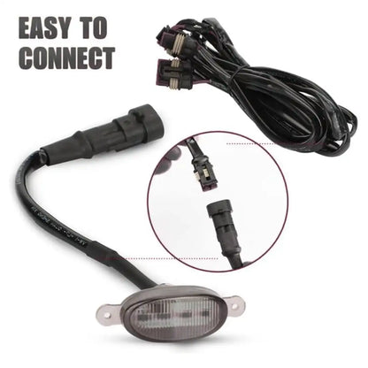4PCS Amber Day Time Running Front Grill Lamps with Wiring Harness